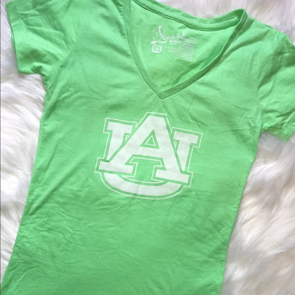 ❌SOLD❌Neon Green Auburn V-neck Shirt