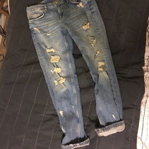 Zara boyfriend distressed jeans