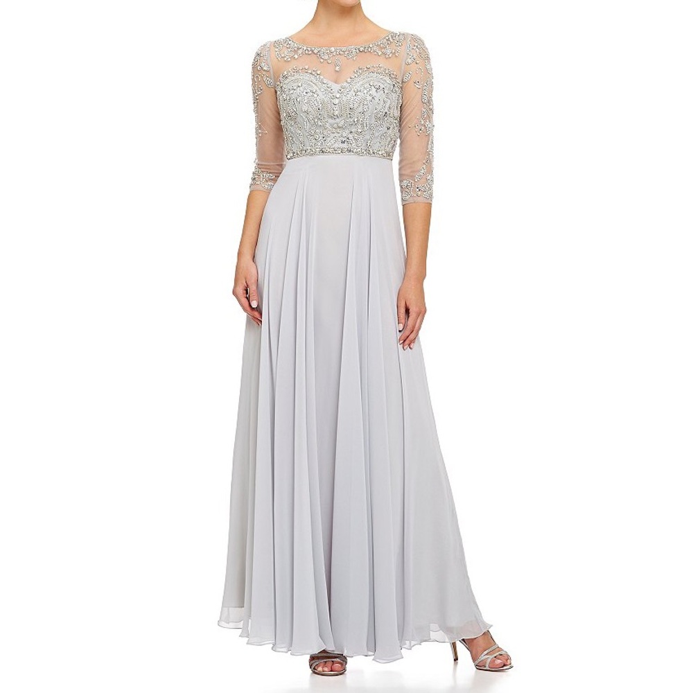  Terani Couture beaded illusion a line 