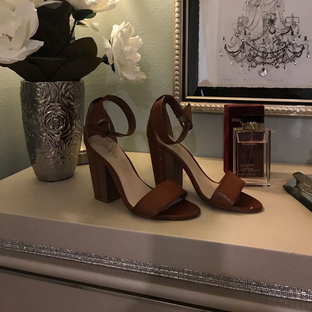 Brown sandal heels