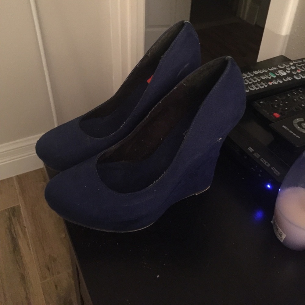 Wedge Heels Navy Blue - Picture 2 of 3