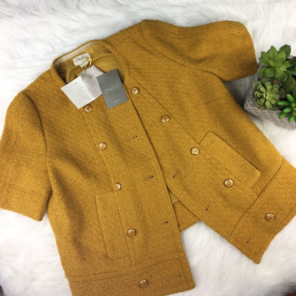 Anthropologie Jackets & Blazers - Anthropologie Cidra double breasted Tweed jacket 4