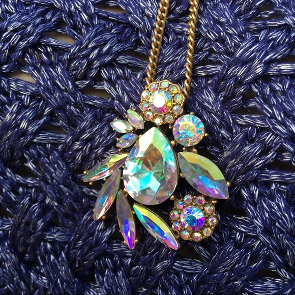 Sale J CREW CLEAR CRYSTAL PENDANT NWT - Picture 2 of 8