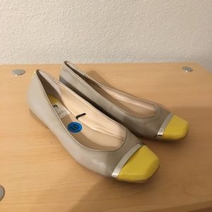 Calvin Klein pash shimer yellow embossed cap toe