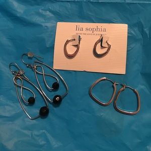 Lia Sophia silver earring lot