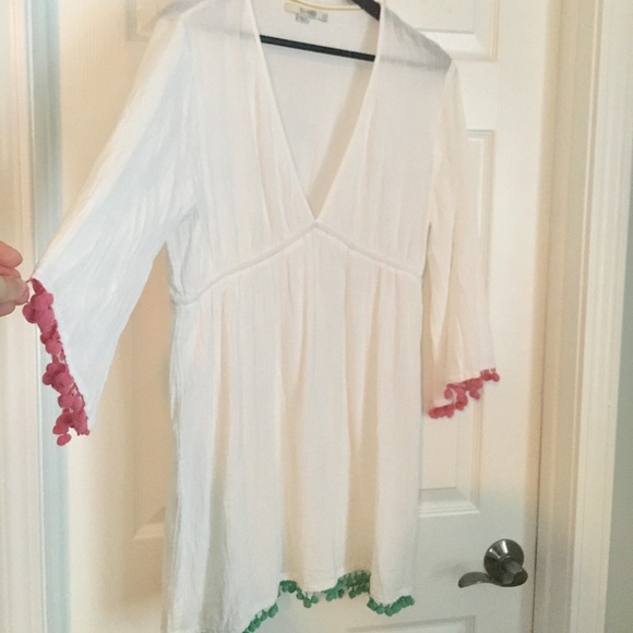 Boden Tops - Boden Esmeralda tunic with Pom Pom trim