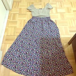 Vintage Boho Floral Maxi Skirt