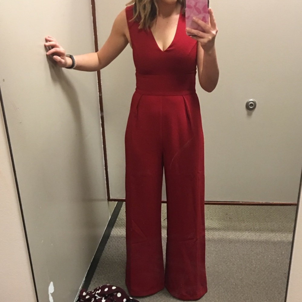 Sugarlips Sleeveless V-Neck Flare-Leg Jumpsuit