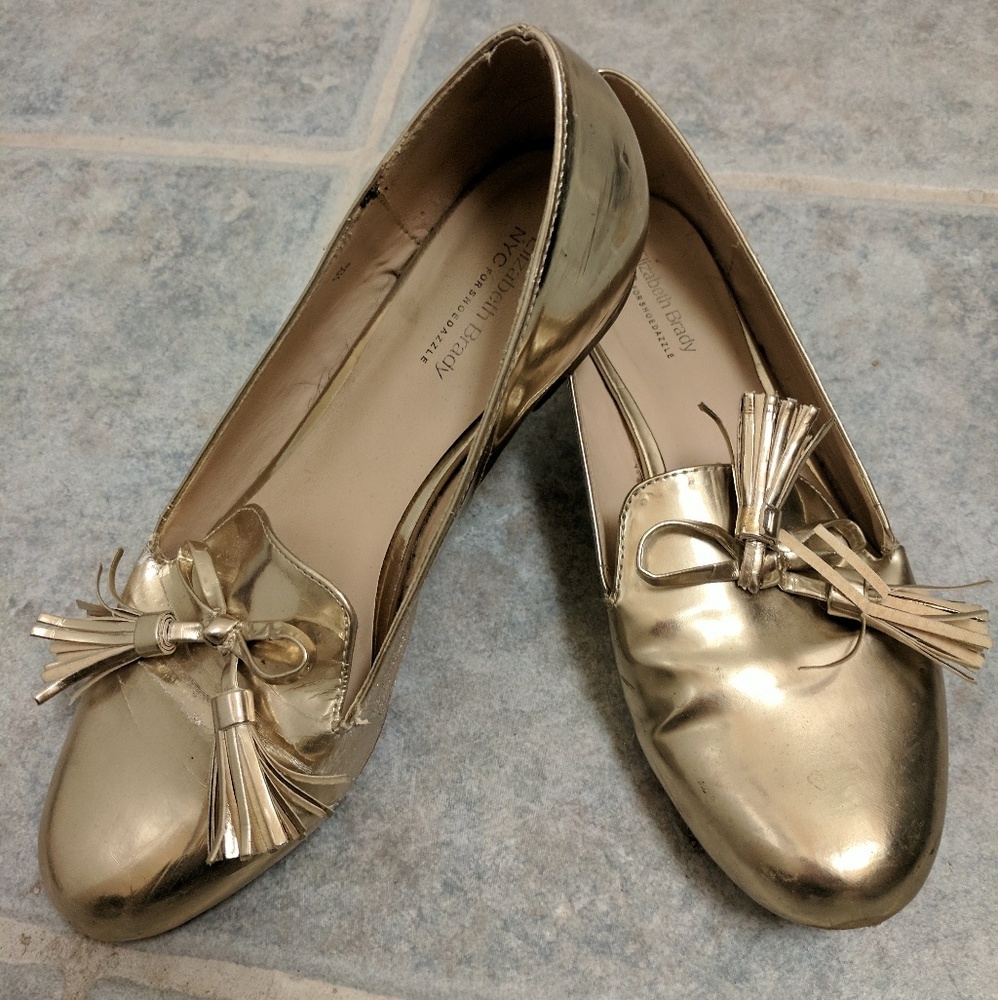 Elizabeth Brady NYC for Shoedazzle Gold Loafers