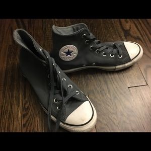 Grey suede high top converse