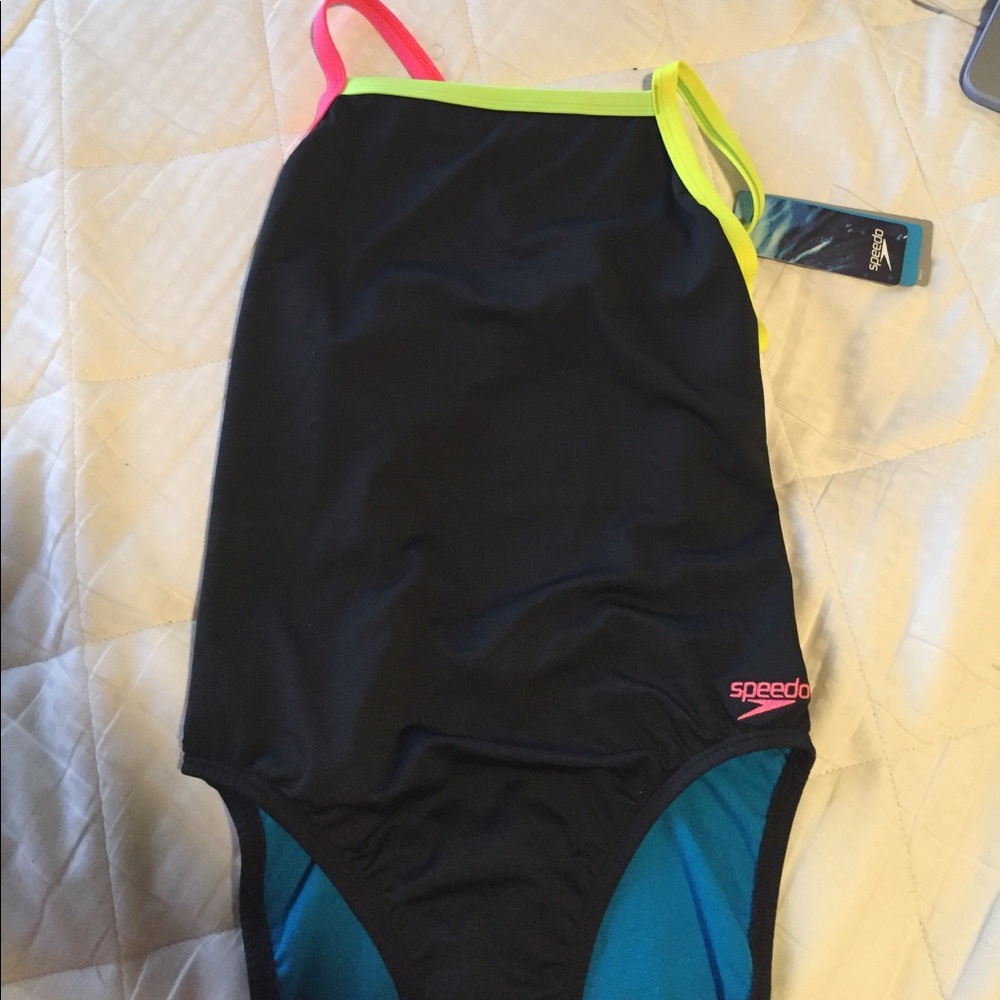 Brand new black one piece speedo bathing suit