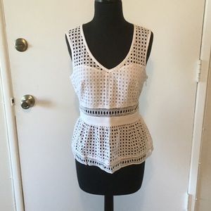 Bebe white eyelet top
