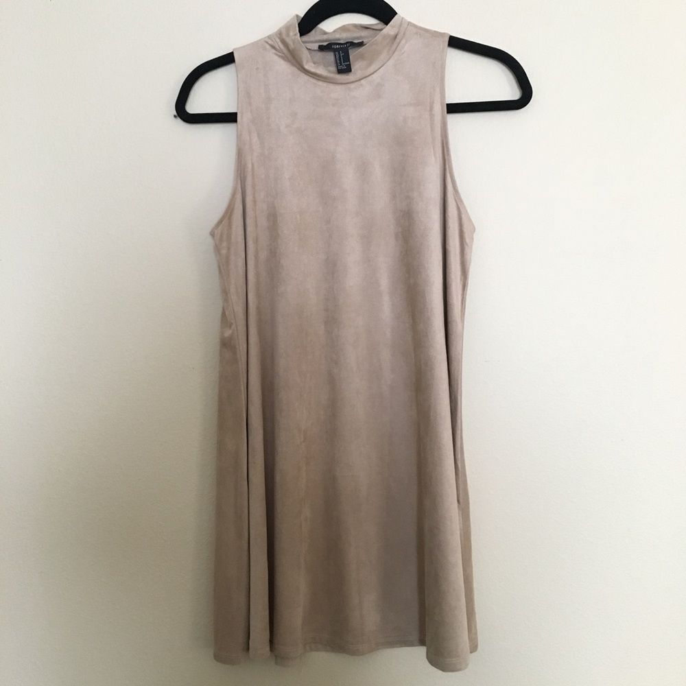 Faux suede dress