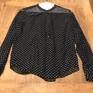 J. crew sheer navy blouse