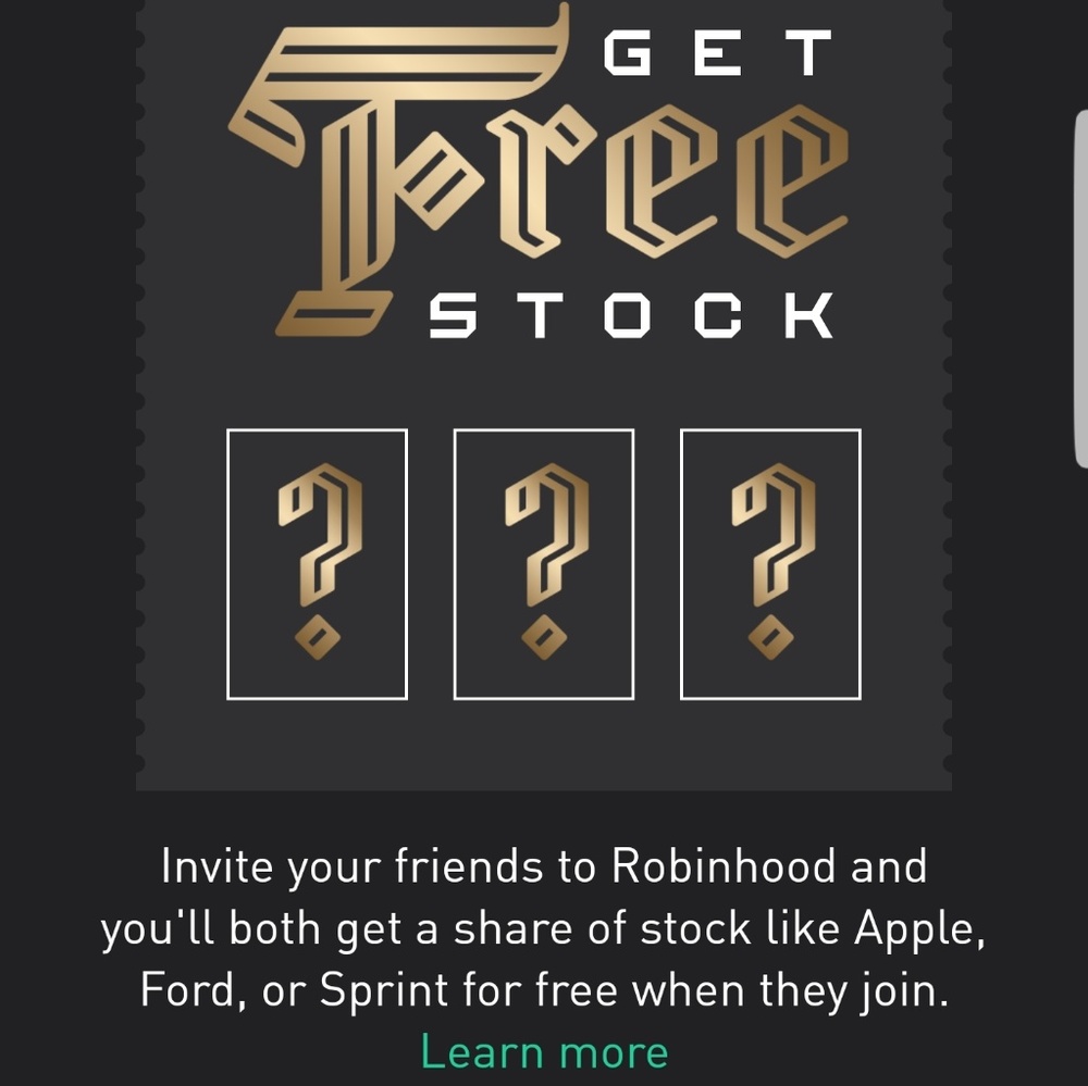 Robinhood free stock at signup coupon