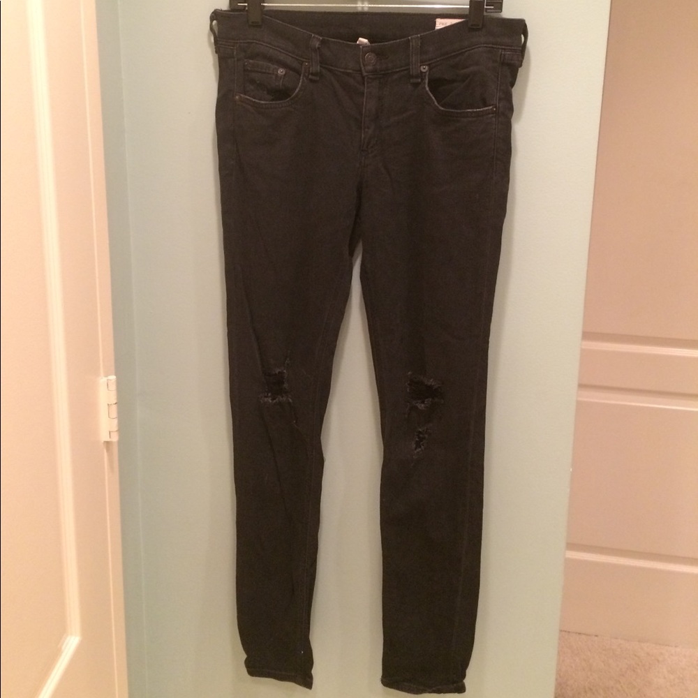 Black Rag & Bone Ripped Jeans - Picture 2 of 6