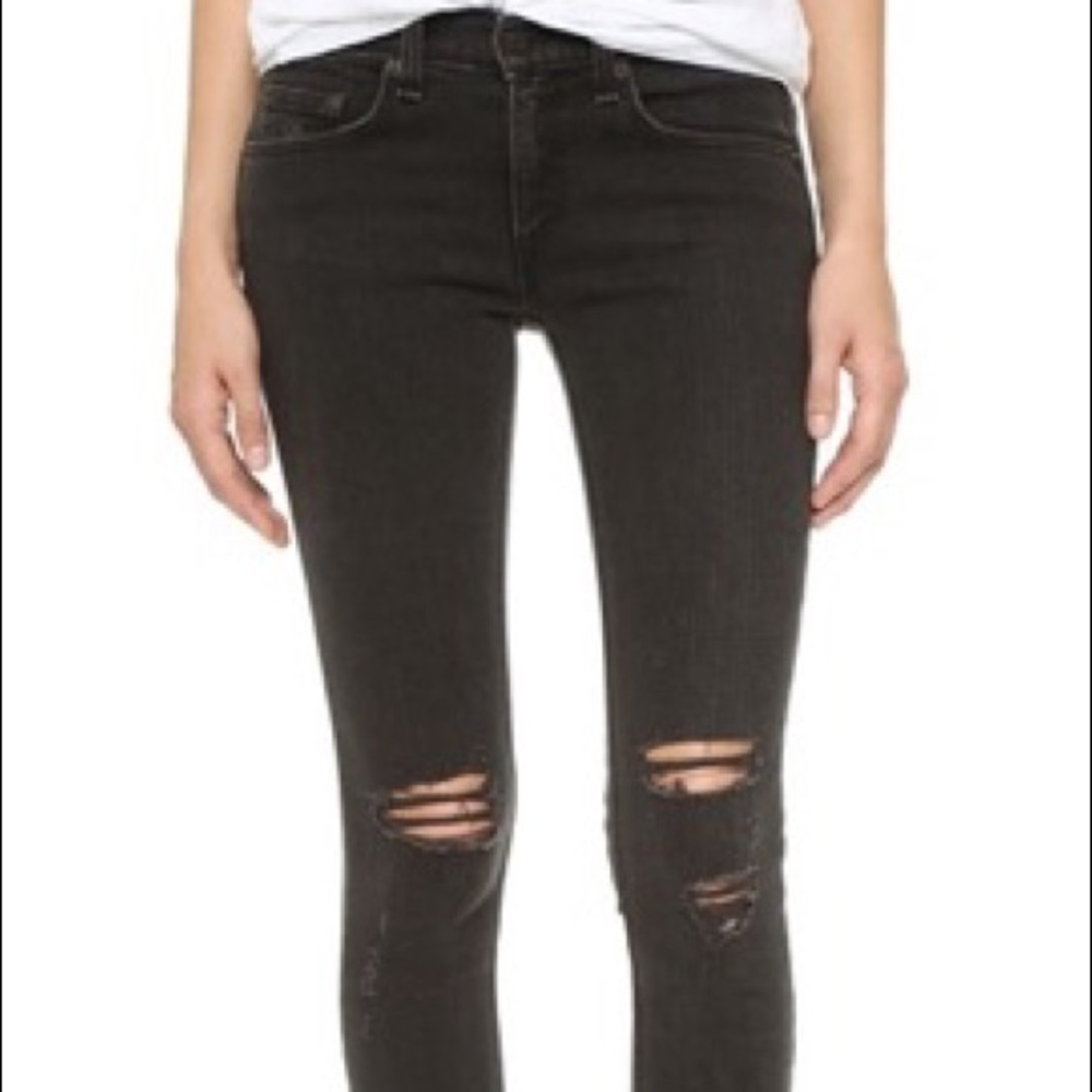 Black Rag & Bone Ripped Jeans