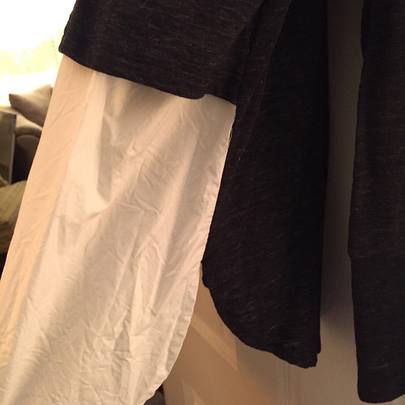 Cowl neck top with white underlay shirt exposed - Picture 4 of 5