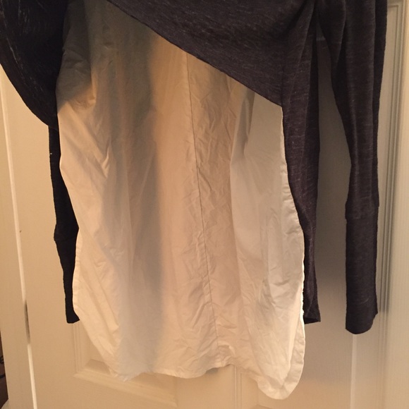 Cowl neck top with white underlay shirt exposed - Picture 5 of 5