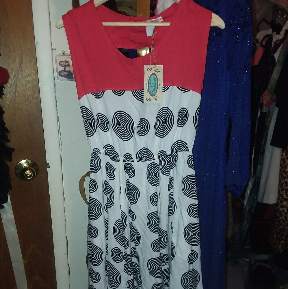 Organic Hecho a Mano spiral print dress