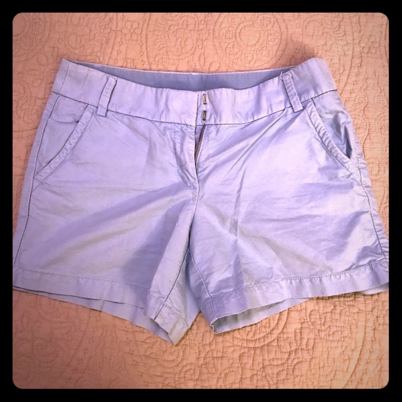 J Crew Light Blue 4" Inseam Cotton Shorts sz 6 - Picture 1 of 2