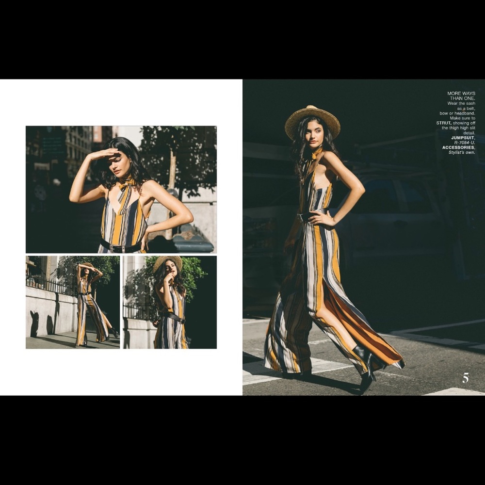 Mustard and navy strip jumpsuit NWT