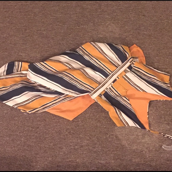 Mustard and navy strip jumpsuit NWT - Picture 4 of 4