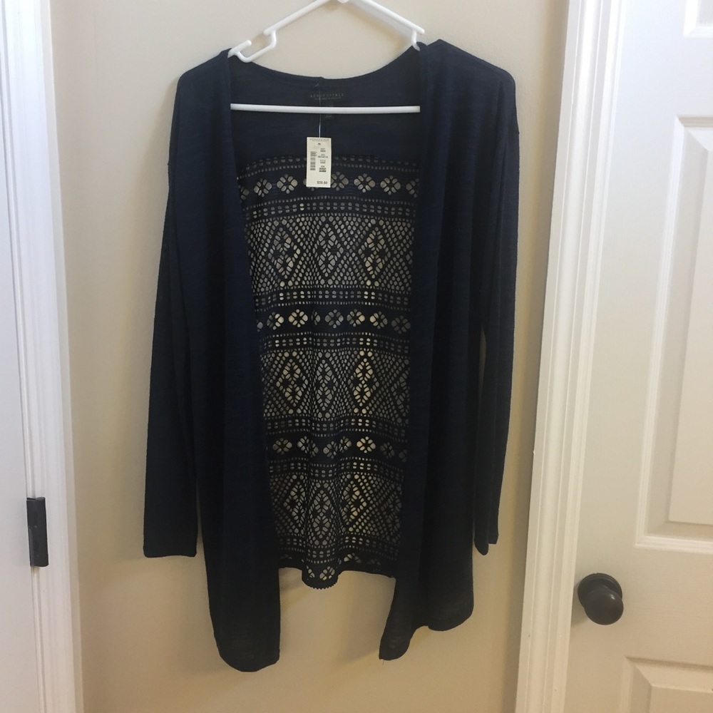 Aeropostale Lightweight Navy Cardigan NWT