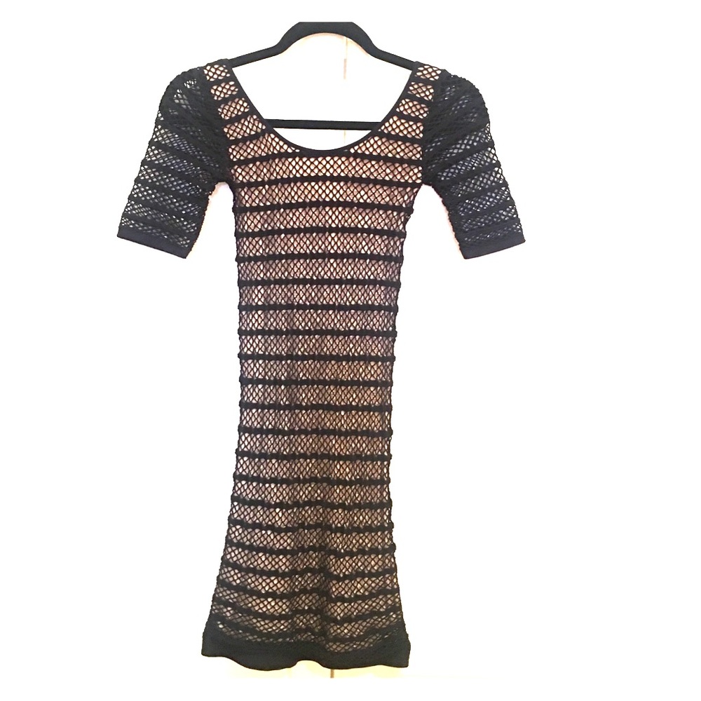 Netted sexy fitted cocktail dress
