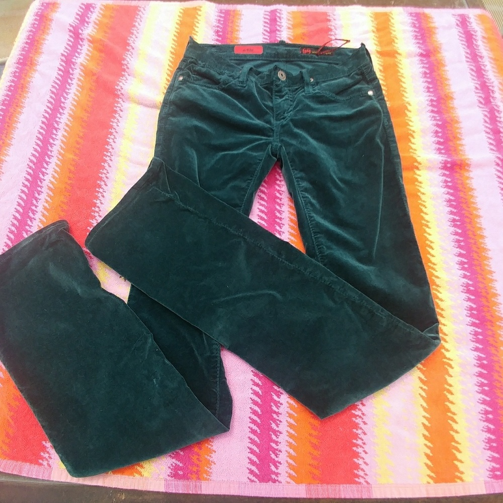 Ag velvet jeans size 24R green