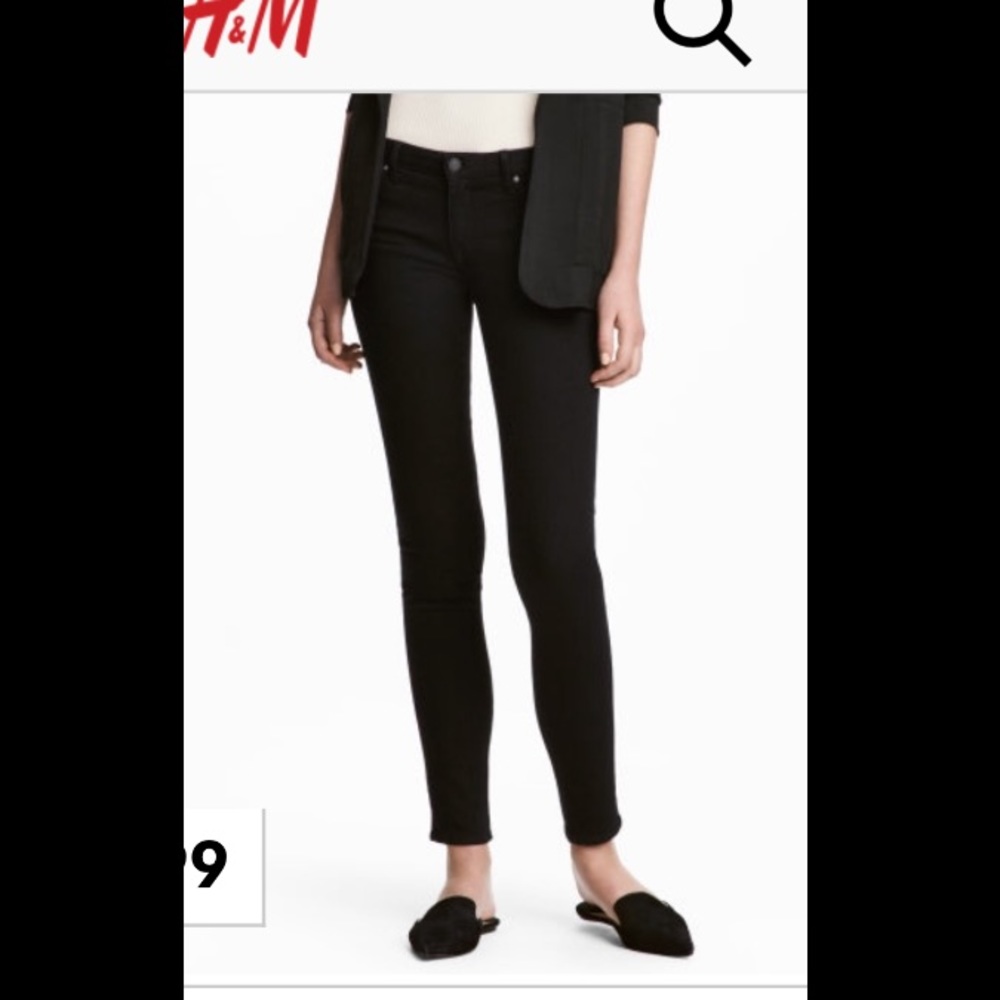 H&M Black Super Skinny Super Low Jeans