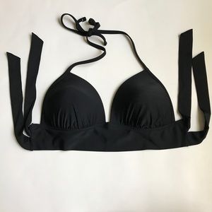 Aerie Perky Triangle Longline Black Bikini Top