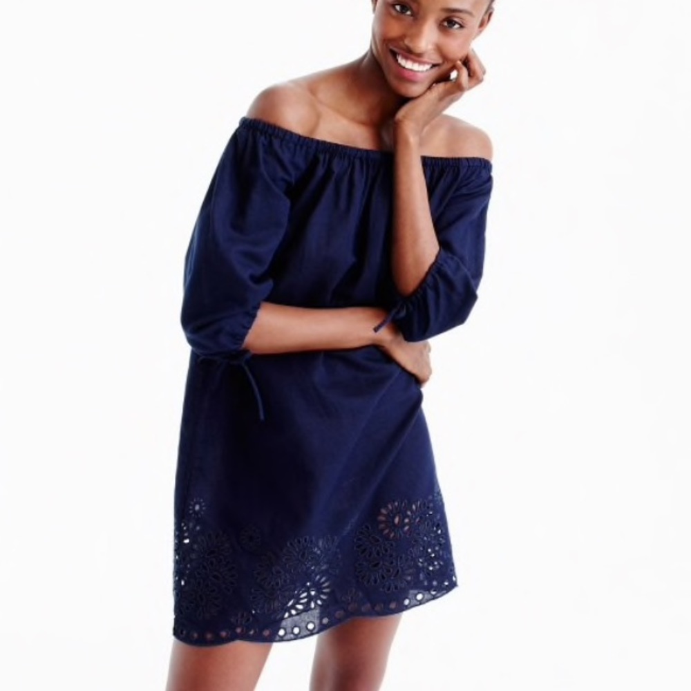 JCrew - Linen Eyelet Dress
