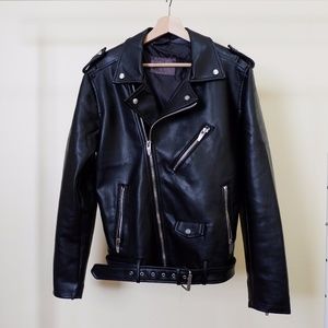 Brand New Zara Men Leather Jacket Sz Med