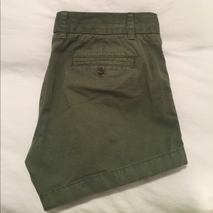 J. Crew Green Chino Shorts