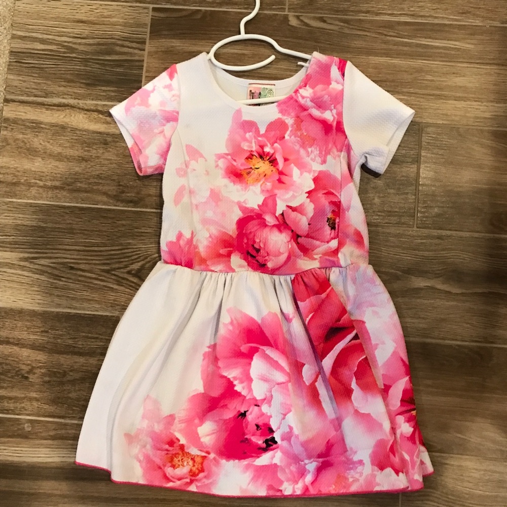 Twirls & Twigs, girls size 7 dress. Pink floral