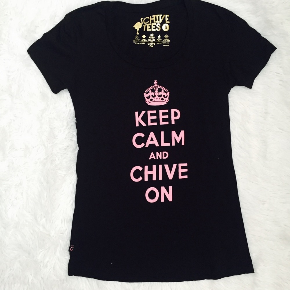 💥4/$25💥 Keep Calm Chive On Black Shirt