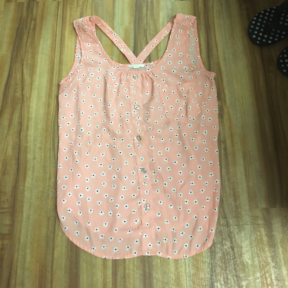 Pink floral tank
