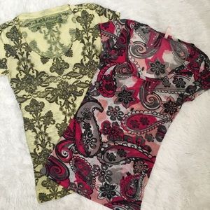 💥4/$25💥 Two Cute Colorful Fitted Shirts