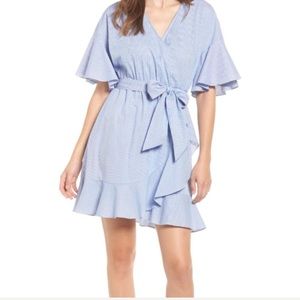 NWT blue/white Wrap dress
