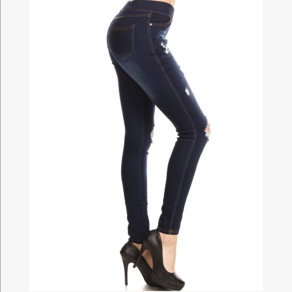 Stretch Distressed Denim - Picture 2 of 4