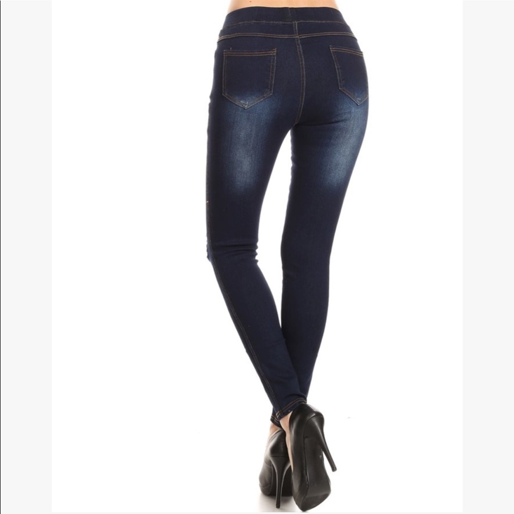 Stretch Distressed Denim - Picture 3 of 4