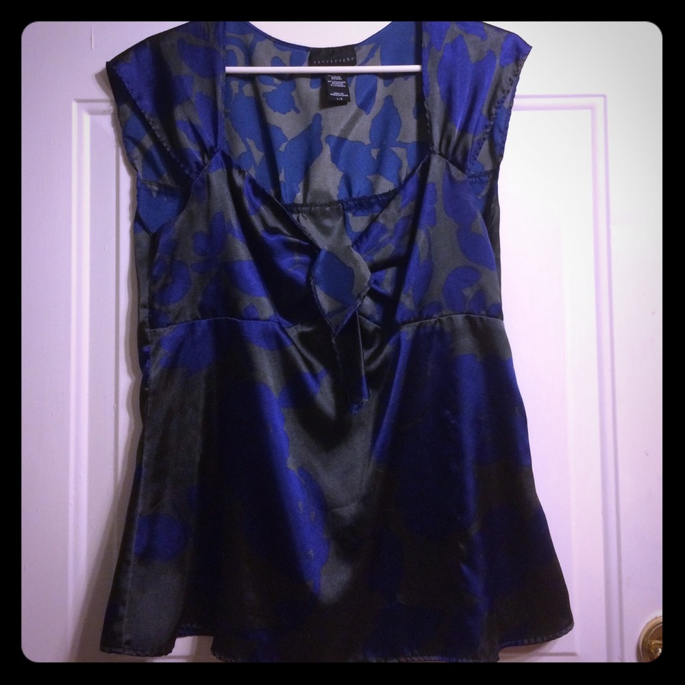 Apostrophe Blue & Black Top