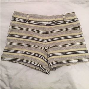 LOFT Gray & Neon Striped Shorts