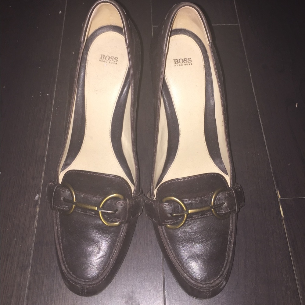 Hugo boss women's brown heels 40 us 10