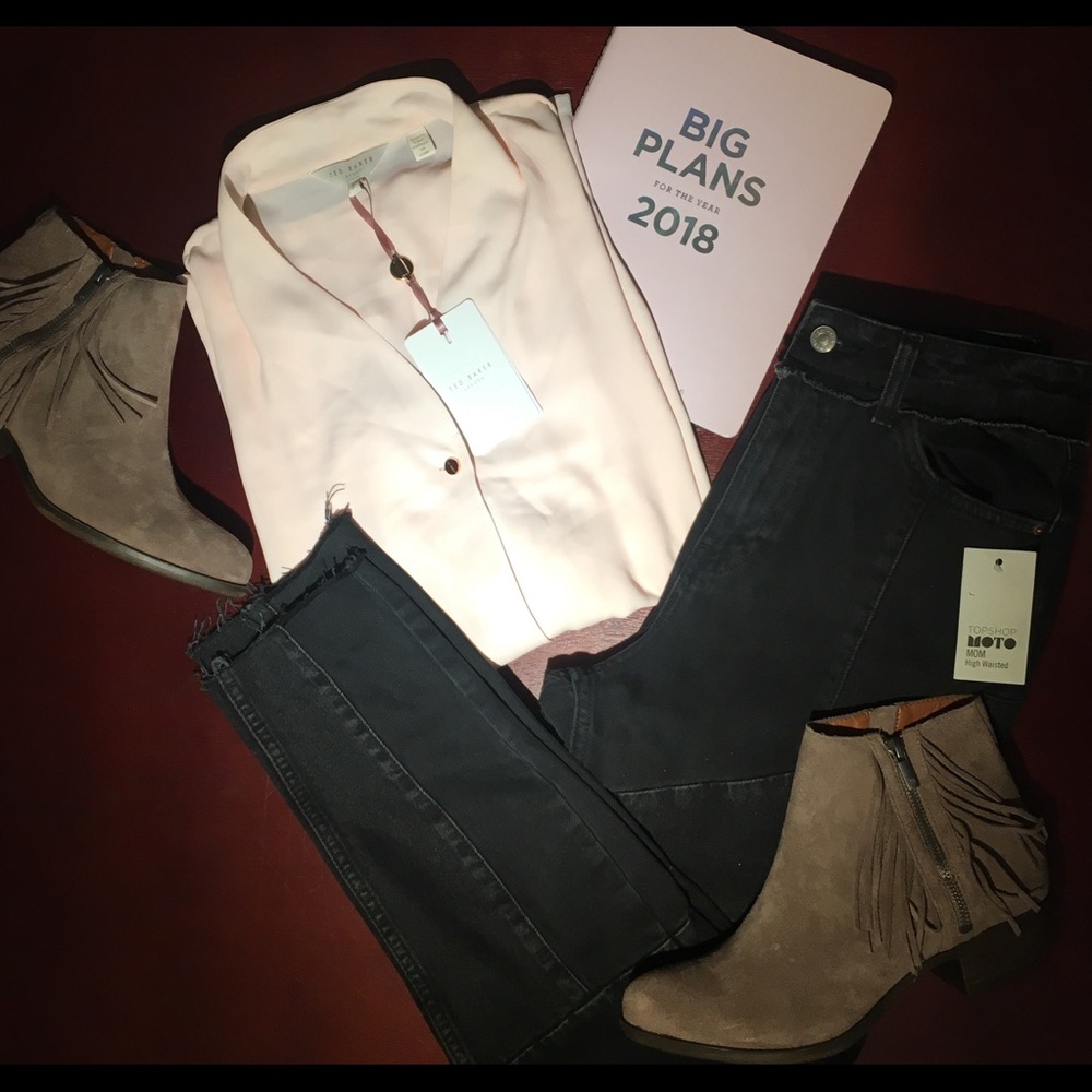 PRICE DROP!!  Topshop Moto Black High Waisted Jean