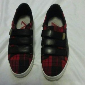 AK black and red  loaffer/tennis shoe. Size 7 1/2