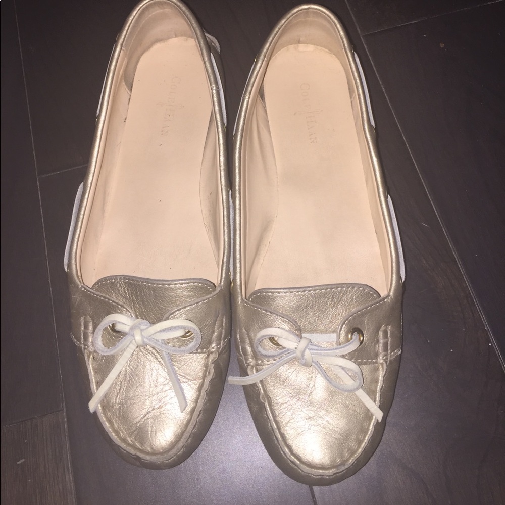 Cole Haan moccasin flats gold 40 us 10