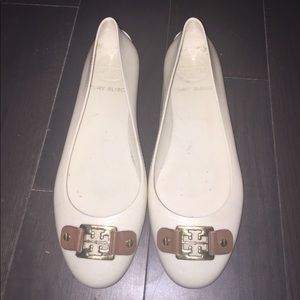 Tory Burch reva rubber jelly flats brown & cream 9