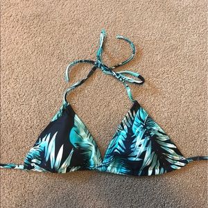 Leaf print bikini top